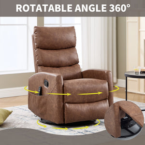Heat Massage Manual Recliner Chair with Rocker and Swivel