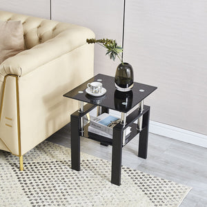 Tempered Glass Table With Storage
