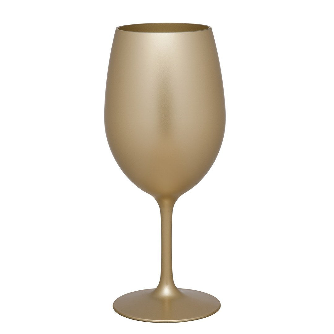 Metallic Gold Color Plastic Wine Glasses Set of 4 (20oz)