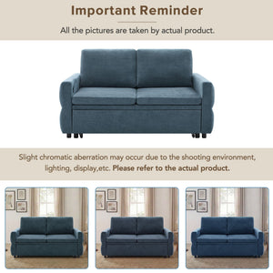 Convertible Sofa Bed Loveseat With Adjustable Backrest And USB Ports