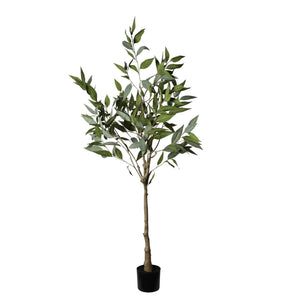 5Ft Realistic Artificial Eucalyptus Tree In Pot With Lush Leaves