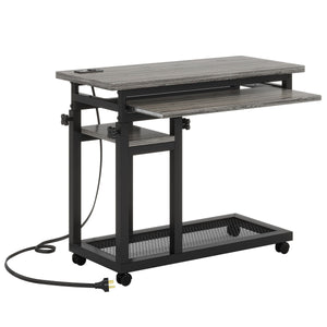 Adjustable Portable C-Shaped Desk With Power Outlet & USB Ports