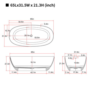 65'' Freestanding Bathtub