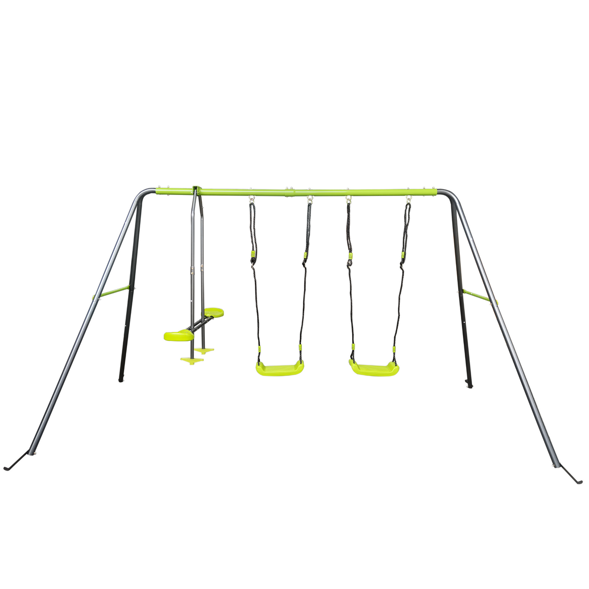 Outdoor Playground Swing Set for Age 3+ with Face-to-Face Swing