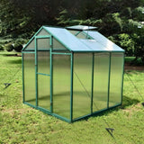 Wind proof aluminum greenhouse 6x6 ft polycarbonate greenhouse raised base and anchor aluminum heavy duty walk-in greenhouses