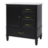 30" Bathroom Vanity With Sink, 3 Drawers, Adjustable Feet