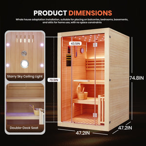 Double-Person 3000W Heating Furnace Sauna Room