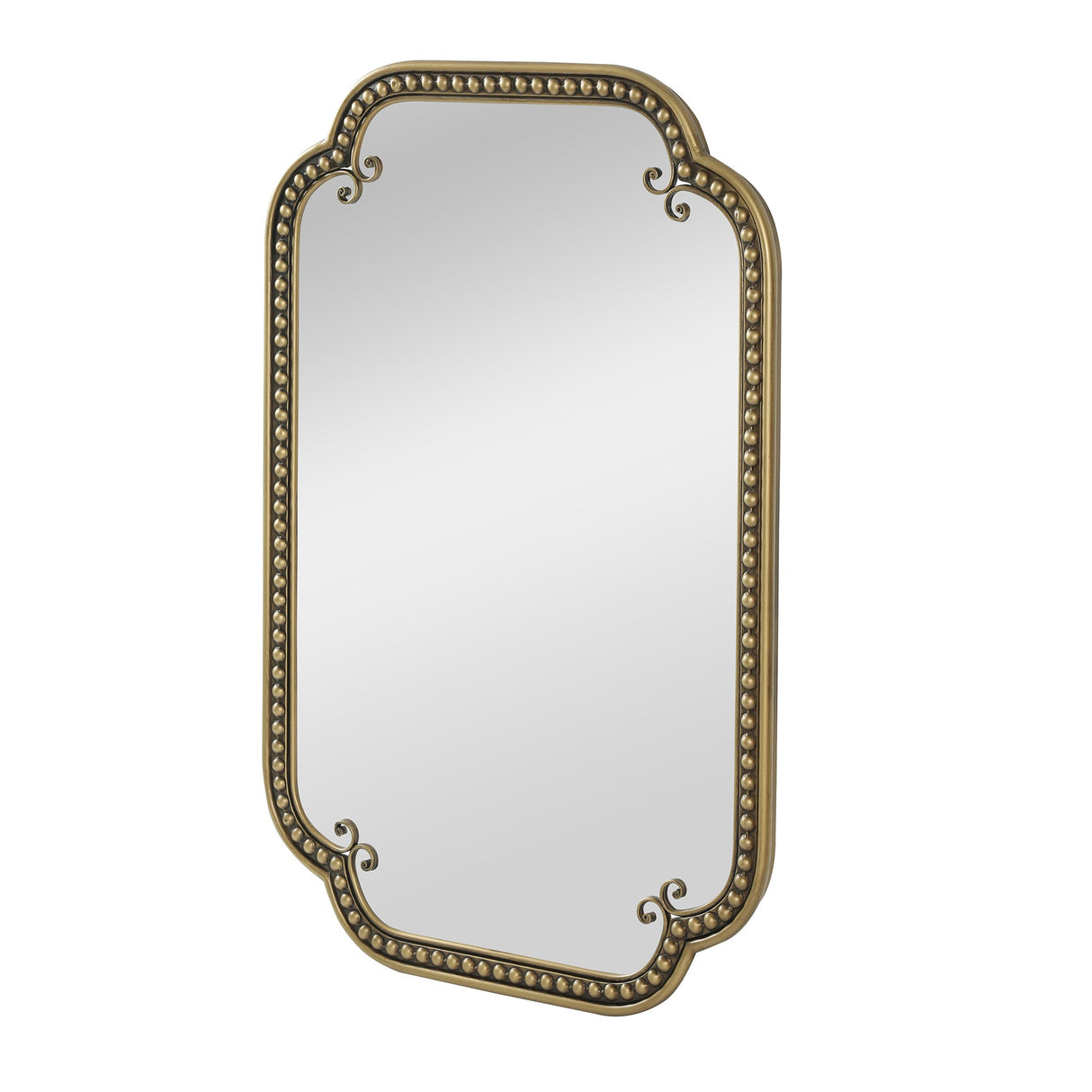 Gold Irregular Beaded Metal Framed Wall Mirror - Large