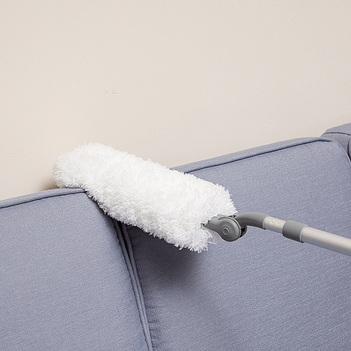 Long Handle Duster With Extension Bar, Home Dust Collector - White
