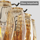 Modern Round 14-Light Black Chandelier with Smoke Glass Tubes