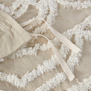 Full/Queen 3 Piece Tufted Cotton Duvet Cover Set