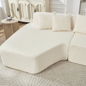 Compression Sectional Couch with Comfy Chaise