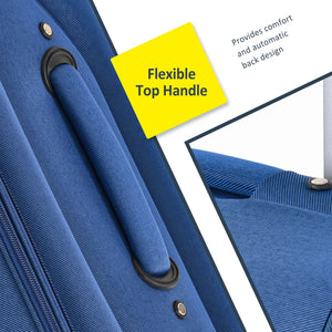 Softside Luggage Expandable 3 Piece Set Suitcase Upright Spinner Softshell Lightweight Luggage Travel Set