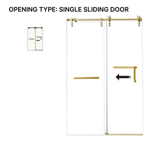 60 Inches x 76 Inches Frameless Single Sliding Shower Door