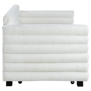 Fandango - Upholstered Twin Day Bed With Trundle - White