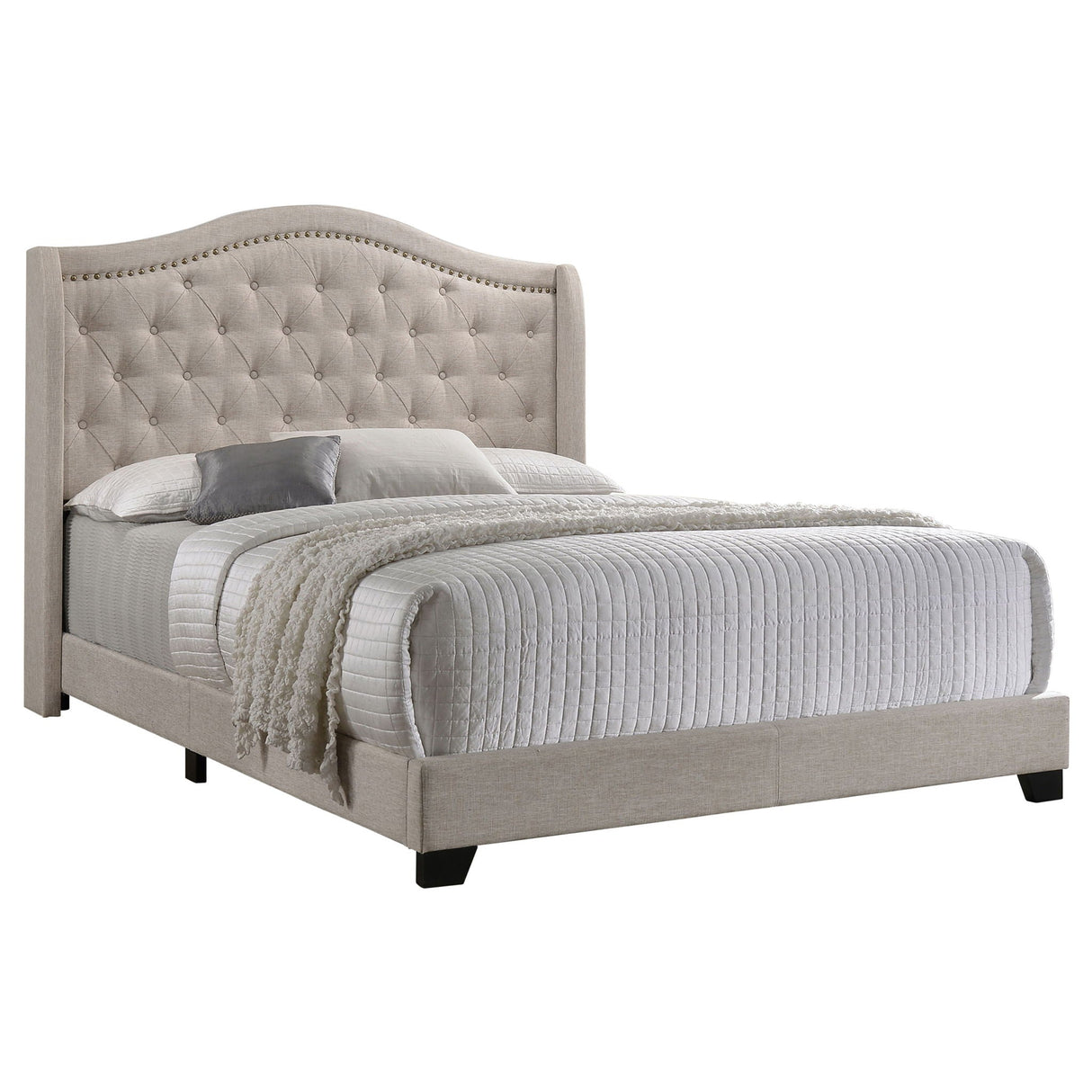 Maassluis - Bed With Button Tufted Headboard