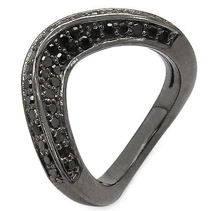 1.02 Carat Genuine Black Diamond .925 Sterling Silver Ring