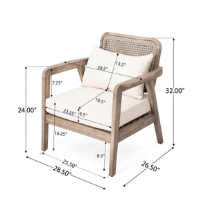 Outdoor Acacia Wood Patio Club Chair