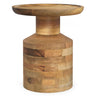 Handcrafted Wooden Accent Table with Sculptural Design - Multiple Colors