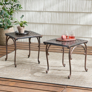Laughlin Traditional Style Cast End Table Set - Antique Espresso