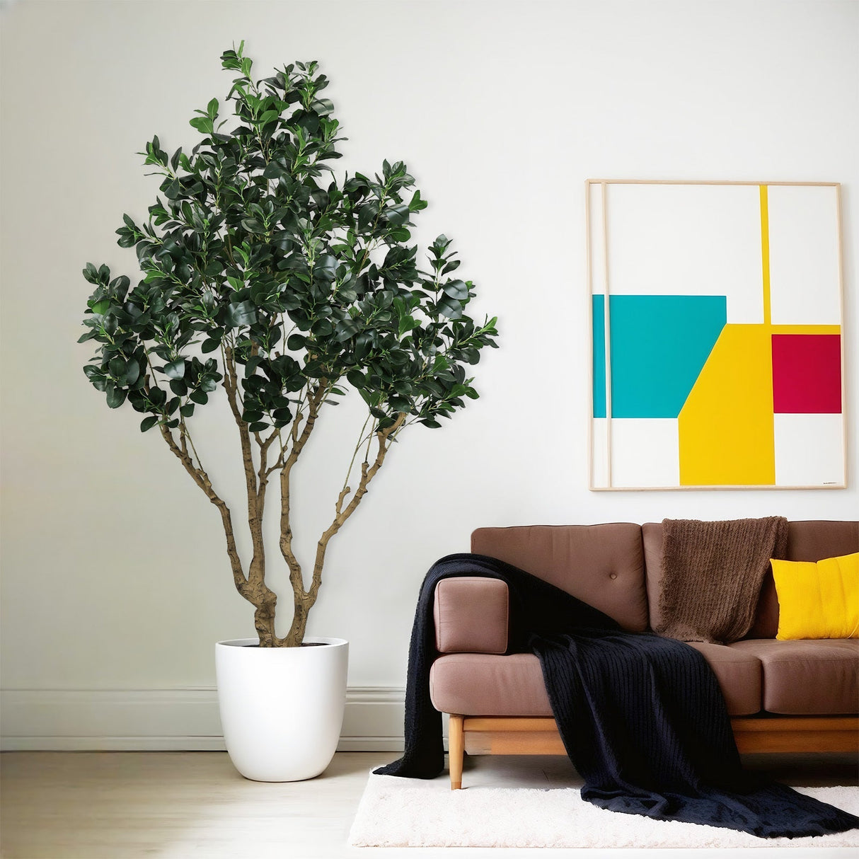 7.2FT Tall Artificial Silk Tree Large Faux Greenery Plant