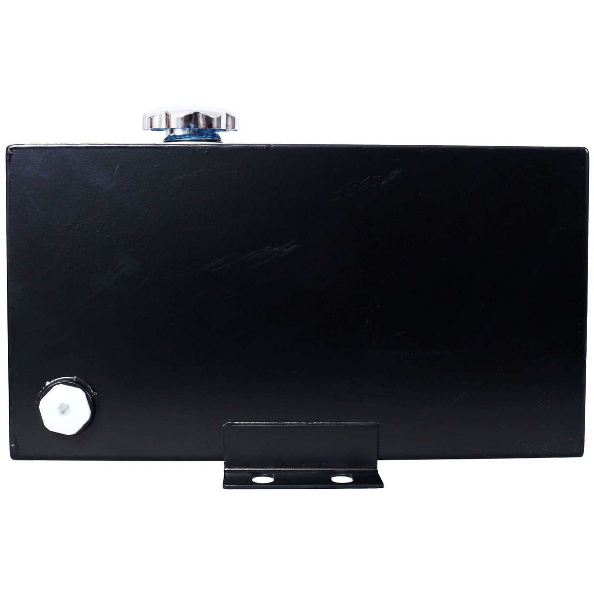 Heavy Duty 5 Gallon Steel Hydraulic Fluid Reservoir Tank With Mounting Foot, 14 Gauge - Black