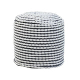 River Handcrafted Cylindrical Pouf in Water Resistant Fabric
