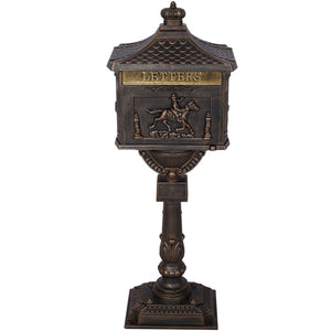 Cast Aluminum Mailbox with Durable Construction – Dark Brown, Black, or White