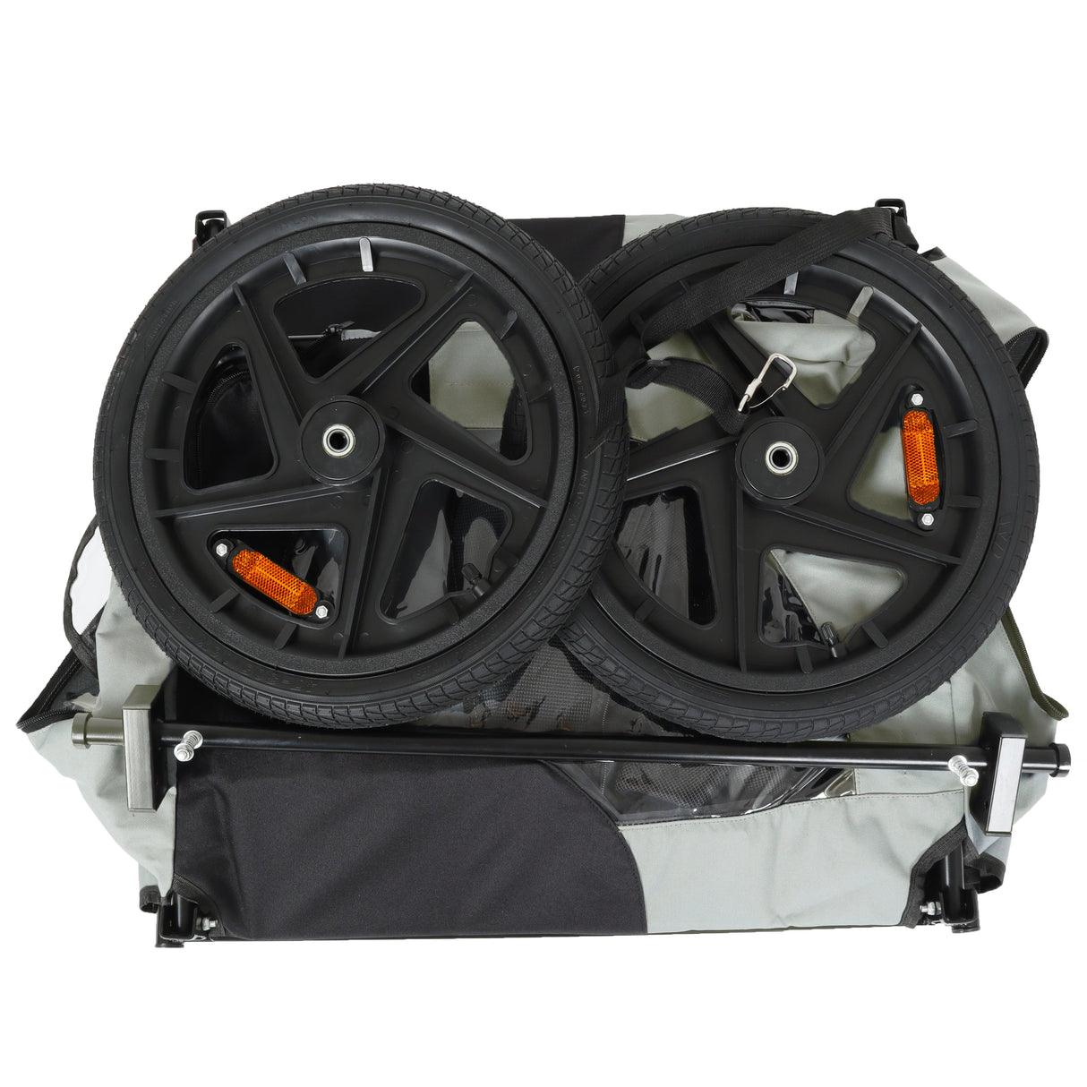 Outdoor Heavy Duty Collapsible Pet Bike Trailer with 16-Inch All-Terrain Wheels