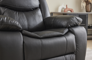 Black Air Leather Recliner Chair with Vibration and Heating - Black