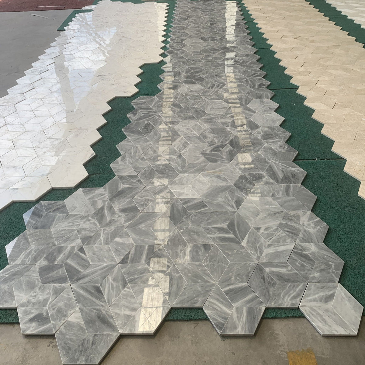 Hexagon Natural Marble Polished Tile For Wall And Floor (Set of 12)