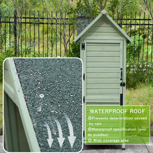 Outdoor Wooden Storage Shed with Lockable Door