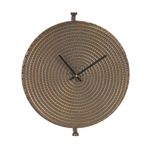 Bronze Metal Wall Clock with Suspended Stand 15" Diameter