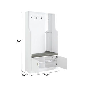 Buck II - Hall Tree - White High Gloss