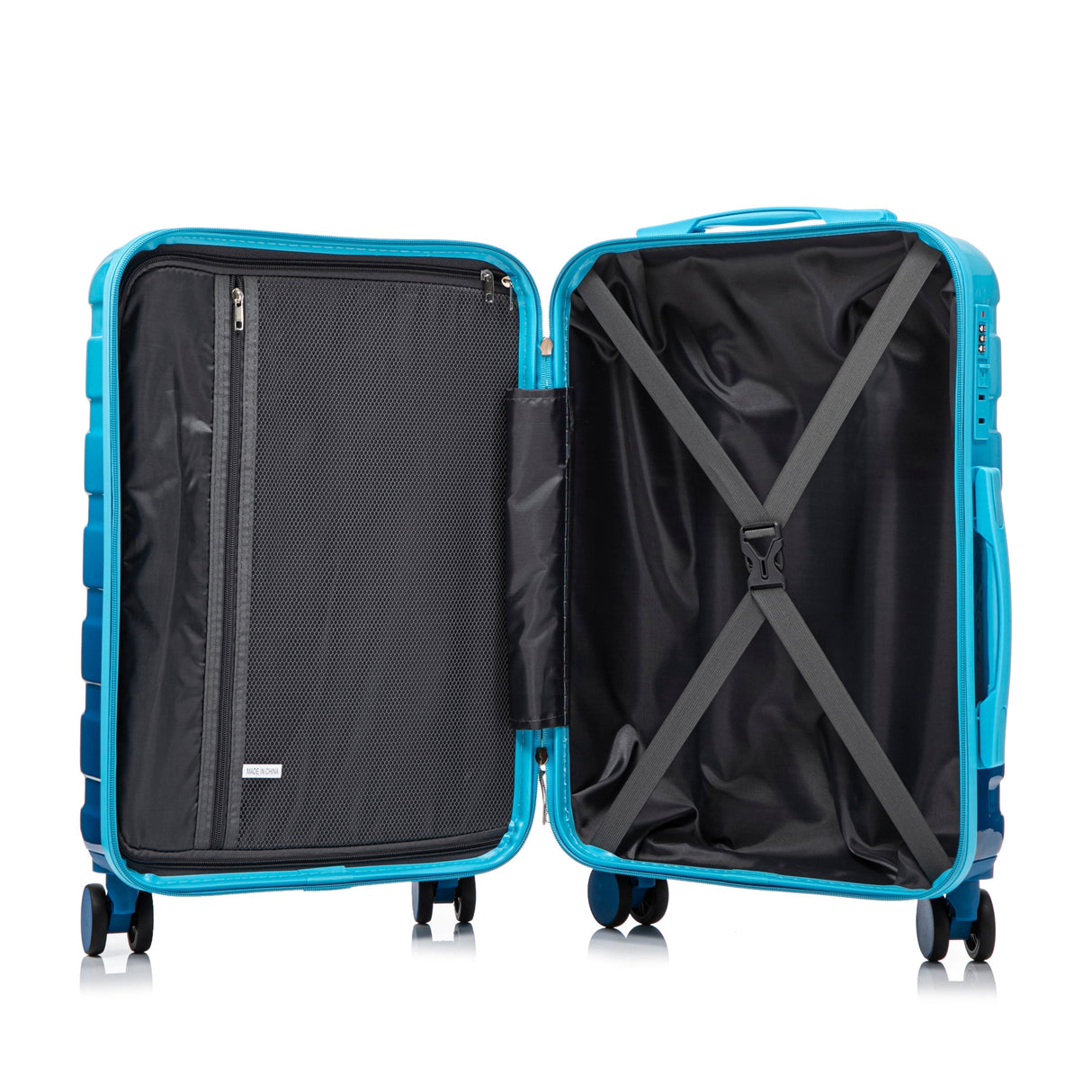 14'/20' 2 pcs/set PC Spinner Wheel Luggage with Gradient Color and Lock