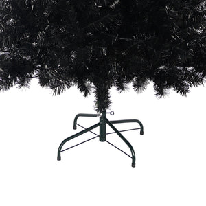 6Ft Curved Hat-Look Black Holiday Tree with Orange & Purple Lights