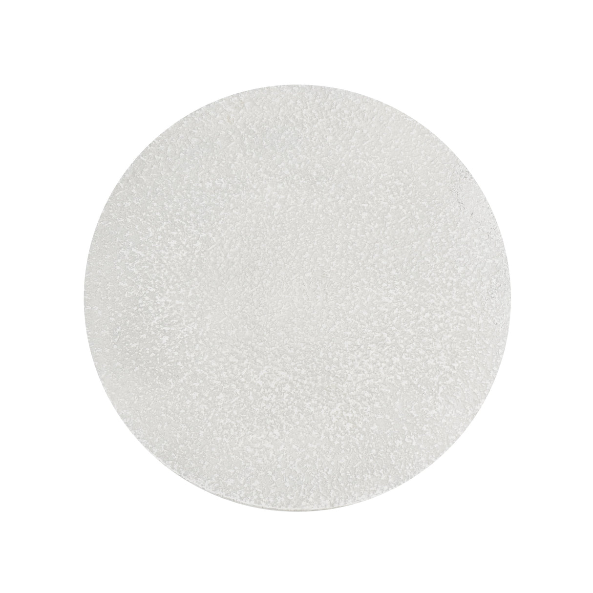 Cylindrical Side Table with Antique White Faux Stone Top and Natural Wood Base