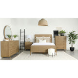 Stevie Sand Wash Natural Cane 4-Piece Eastern King Bedroom Set