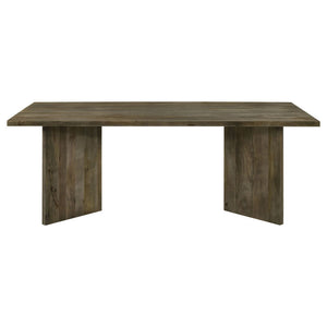 Roman - Rectangular Double V Leg Dining Table - Brown