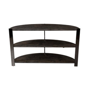 Kalne Console Table Half Moon Shape with 2 Open Shelves