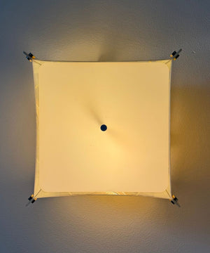 Pop Steady Flush Mount Conversion Kit 16"w Faux Marbled Alabaster Shade