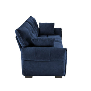 Modern Sofa & Pillows, Textured Cover, High Rebound Cushions