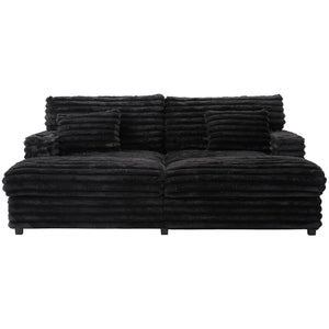 Oversized Double Chaise Lounge Sofa Bed With USB Ports And Cup Holders