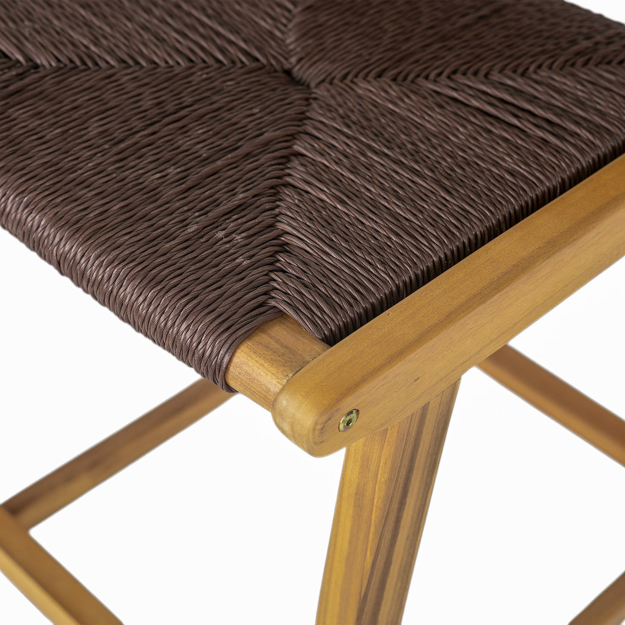 Acacia Wood Outdoor Armless Barstool - Teak Set of 2