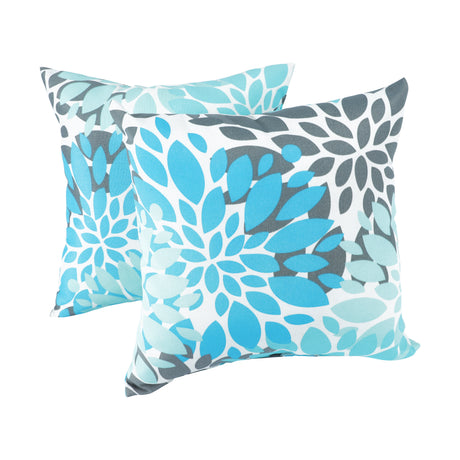 2 Pack Weatherproof Outdoor Cotton Pillow Set, Water and Fade Resistant