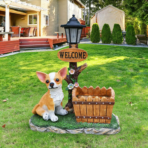 Sitting Chihuahua Dog Planter Statue