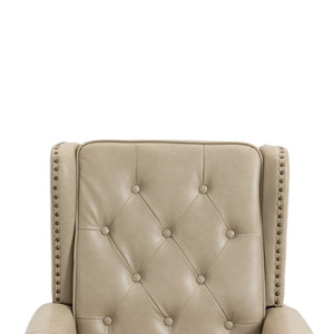 Modern Accent Lounge Chair with Sturdy Wood Legs in Camel PU Leather