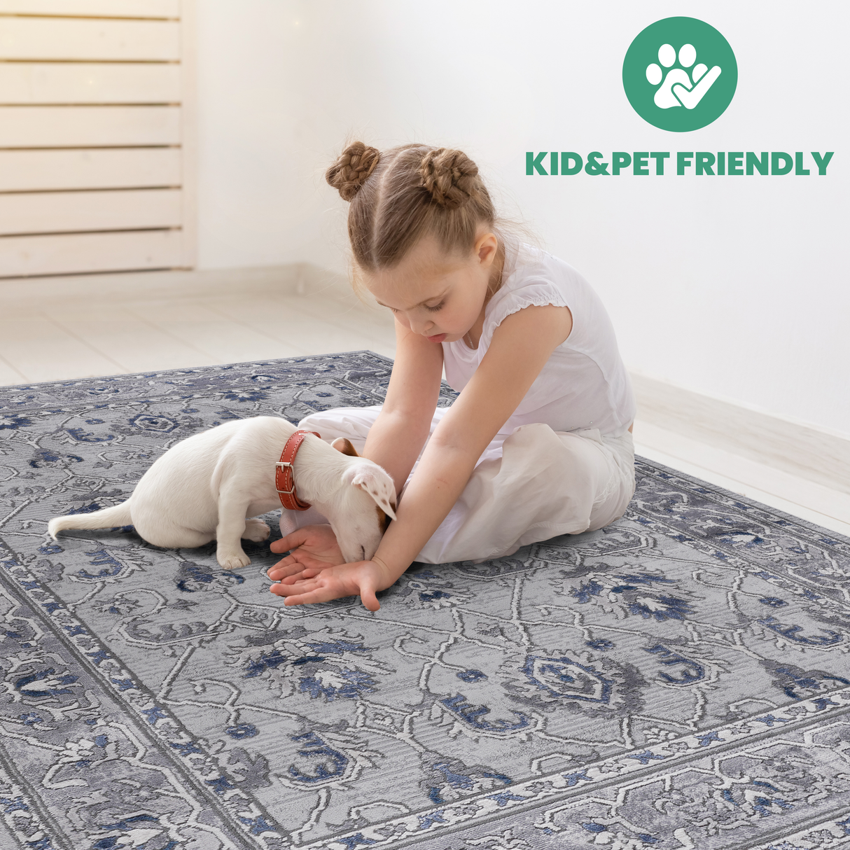 NAAR MARFI Collection Oriental Non-Shedding and Stain Resistant Area Rug