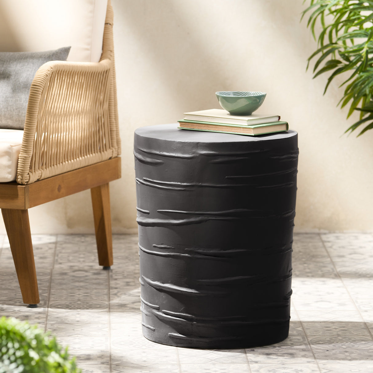 Birch outdoor side table