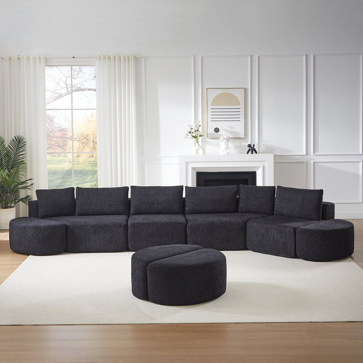 Modular Sofa Set in Chenille Fabric